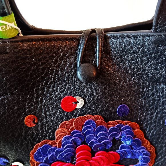 NWT 💥 VERA BRADLEY MINI HATHAWAY Pebbled Leather Crossbody Tote Bag ~ Adorable! - Picture 8 of 11